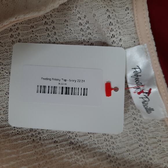 NWT Perfectly Priscilla One Shoulder Knit Feeling Frisky Top Ivory Cream Sz 3XL - Picture 6 of 7